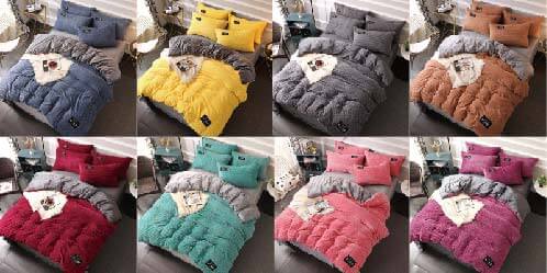 Cozy Reversible Fleece Four-Piece Bedding Set