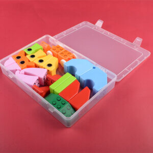 Rectangular Clear Plastic Storage Container with Hinged Lid