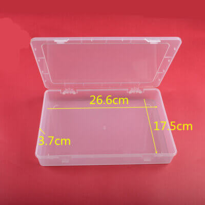 Rectangular Clear Plastic Storage Container with Hinged Lid