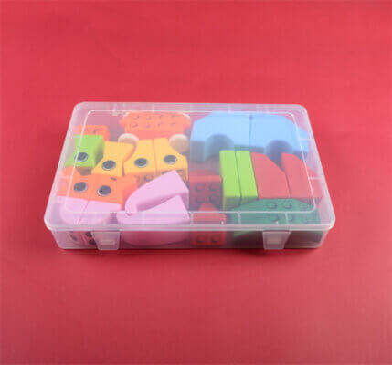 Rectangular Clear Plastic Storage Container with Hinged Lid