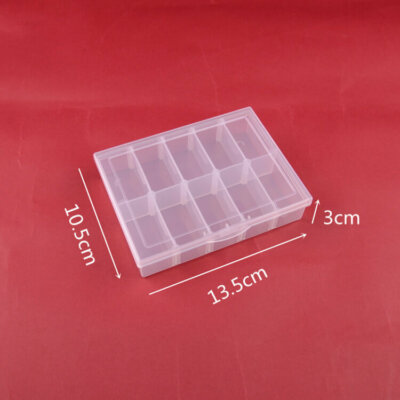 10 Grids Plastic Organizer Container with Adjustable Dividers