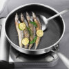 Nonstick Stainless #316 wok pan with lid and honeycomb for gas cooktops,Induction,electric stove,dishwasher safe