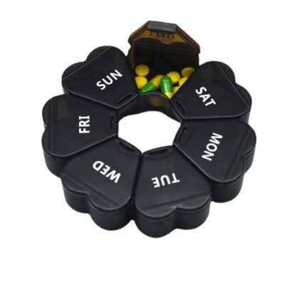 Flower Shaped 7 Day Portable Pill Case for Vitamin/ Fish Oil/ Supplements