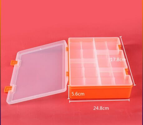 18 Grids Plastic Organizer Container with Adjustable Dividers with Removable Grids