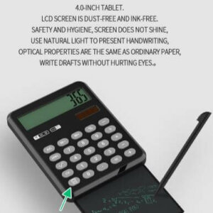 12 Digit Handwriting Portable Calculator with Writing Tablet, Solar and Battery Dual Powered