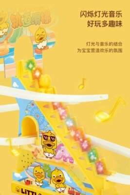 Little Lovely Ducklings Automatic Stair-Climbing Race Track Set with Lights and Music