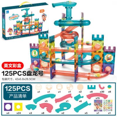 3D Clear Educational STEM Light Magnetic Tiles Building Blocks for Kids