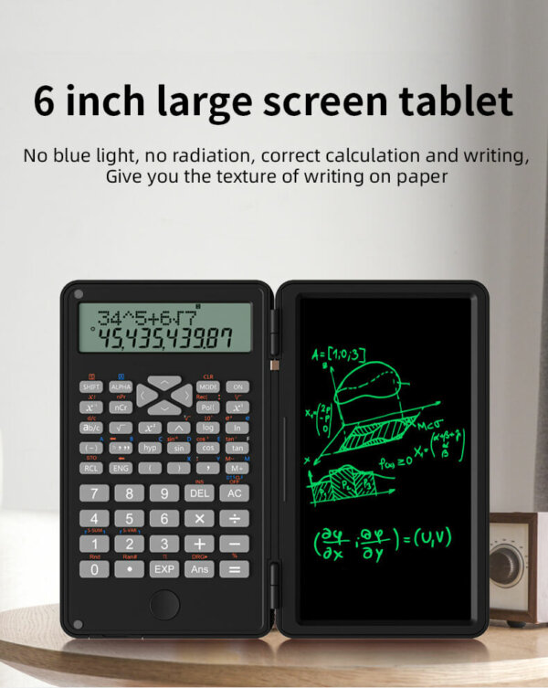 Upgrade Foldable Scientific Engineering Calculators with Erasable Writing Tablet, LCD Large Display 12-Digit