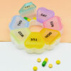 Flower Shaped 7 Day Portable Pill Case for Vitamin/ Fish Oil/ Supplements