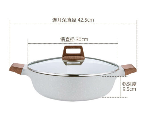 Dual Sided Nonstick Hot Pot with Divider for Induction, Cooktops, Gas Stove