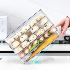 Kitchen Refrigerator Organizer, Vegetable/ Meat/ Dumplings Container with Lid (Standard)