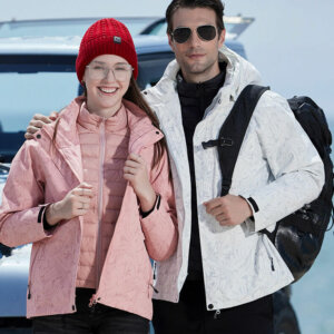 Warm Winter Coat 3 in 1 Waterproof, Windproof Snowboarding Jacket with Detachable Down Jacket