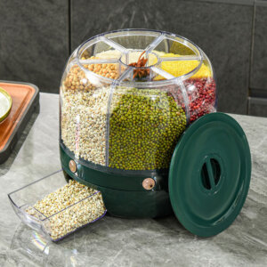 360° Rotating Airtight Rice and Grain Dispenser with Lid