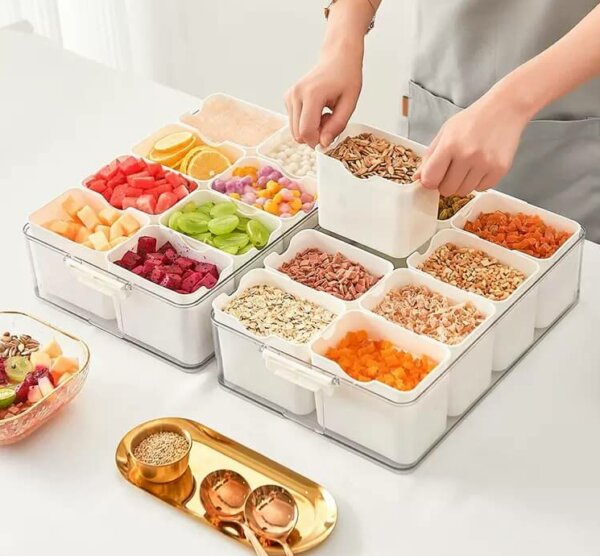 8 Pieces Seasoning Boxes Plastic Storage Container with Lid-Organization and Storage for Kitchen, Refrigerator