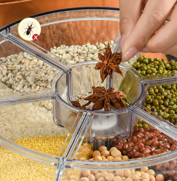 360° Rotating Airtight Rice and Grain Dispenser with Lid