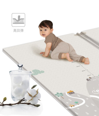 Sensory & Learning Baby Crawling Mat-Waterproof & Foldable,Reversable Baby Floor Mat