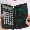 Foldable Calculator with Erasable 6 Inch Writing Tablet, LCD Large Display 12-Digit Battery Powered