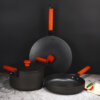 Cast Iron Nonstick 3-Piece Cookware Set- Skillet, Soup Pot, Frying Pan