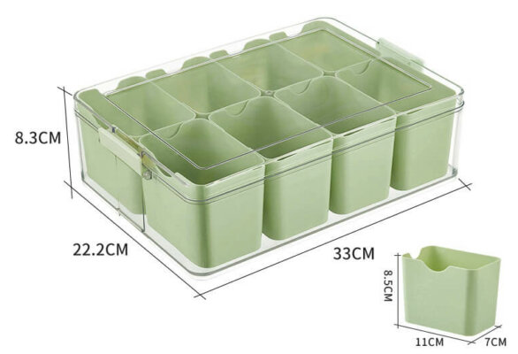 8 Pieces Seasoning Boxes Plastic Storage Container with Lid-Organization and Storage for Kitchen, Refrigerator