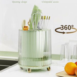 Rotating Knife Block Holder without Knives, Detachable for Easy Cleaning, Extra Slots for Kitchenware