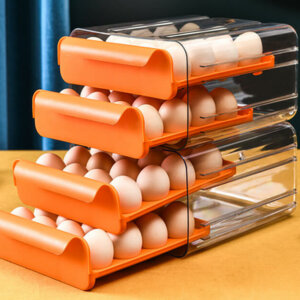 2-Layer Drawer Stackable Large Capacity 32 Grid Egg Storage Container
