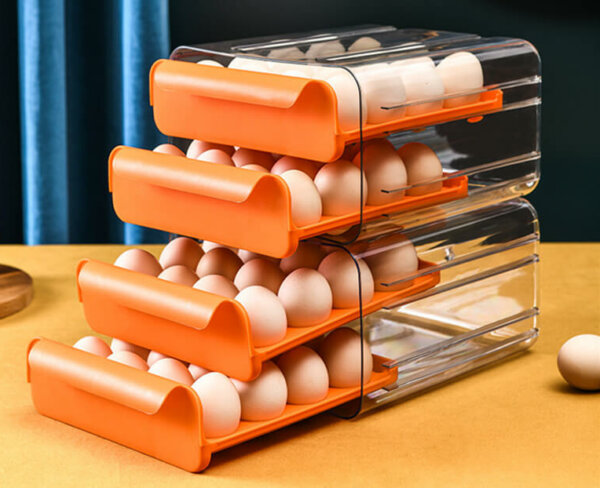 2-Layer Drawer Stackable Large Capacity 32 Grid Egg Storage Container