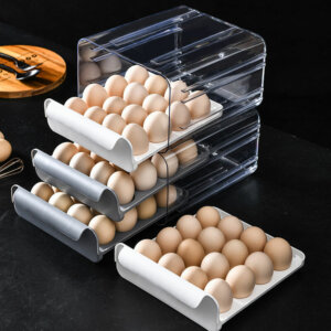 2-Layer Drawer Stackable Large Capacity 32 Grid Egg Storage Container