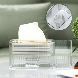 Multifunctional Tissue Box Holder with Storage Compartments