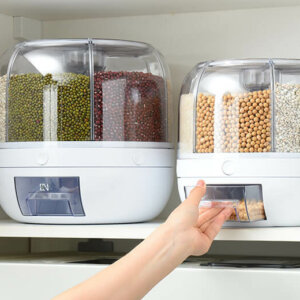 360° Rotating Airtight Rice and Grain Dispenser with Lid