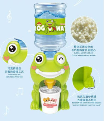 Cute Mini Frog Water Dispenser with Light Toy for Kids