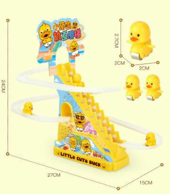 Little Lovely Ducklings Automatic Stair-Climbing Race Track Set with Lights and Music