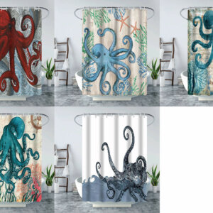 Wild Animal Elephant/ Dolphin/ Octopus Waterproof Shower Curtain