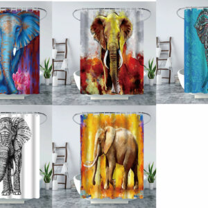 Wild Animal Elephant/ Dolphin/ Octopus Waterproof Shower Curtain