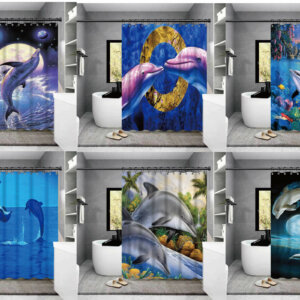 Wild Animal Elephant/ Dolphin/ Octopus Waterproof Shower Curtain