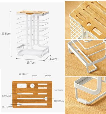 Top Hollow Iron Wire 8 Slots Knife Block Holder