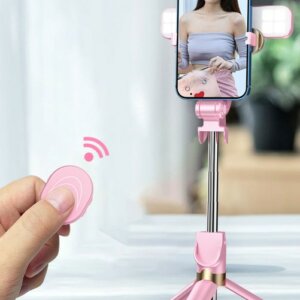 Remote Control Bluetooth Selfie Stick Tripod with Fill Light