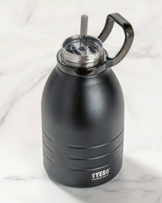 Sports Water Bottle-Straw Lid, Leak Proof, Vacuum Insulated Stainless Steel, Double Walled, Carry Ring