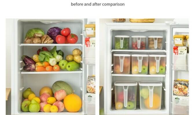 Fridge Organizer with Lid and Handle-Storage To Keep Fresh for Food