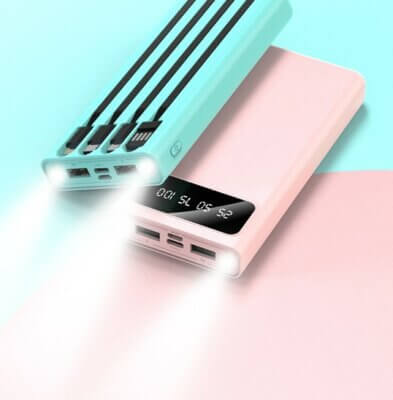 10000mAh Versatile Recharging Power Bank with  Flashlight