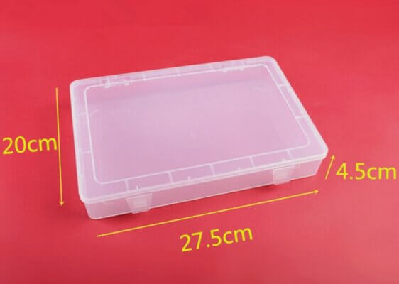 Rectangular Clear Plastic Storage Container with Hinged Lid