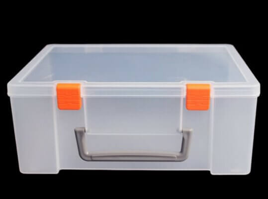 Large Plastic Craft Storage Containers with Handle and Hinged Lid