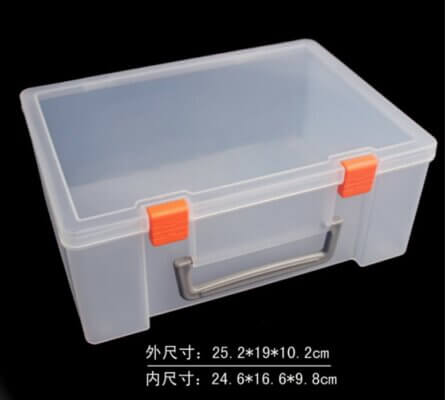 Large Plastic Craft Storage Containers with Handle and Hinged Lid