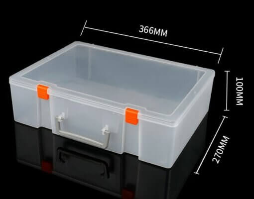 Large Plastic Craft Storage Containers with Handle and Hinged Lid