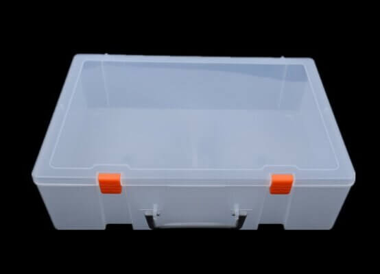 Large Plastic Craft Storage Containers with Handle and Hinged Lid