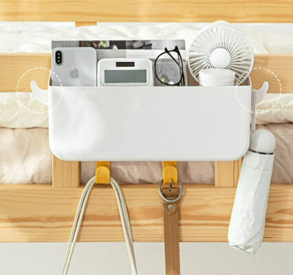 Bedside Caddy Hanging Organizer with Hooks