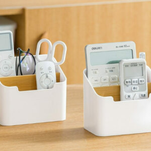 Remote Control Holder, Desk Storage Organizer, Container for Office Supplies and Home