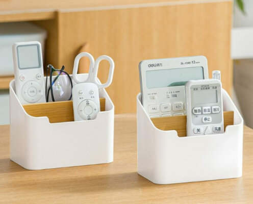 Remote Control Holder, Desk Storage Organizer, Container for Office Supplies and Home