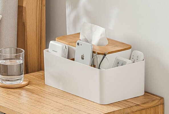 Multifunctional Tissue Box with 5 Compartments