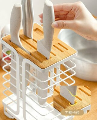 Top Hollow Iron Wire 8 Slots Knife Block Holder