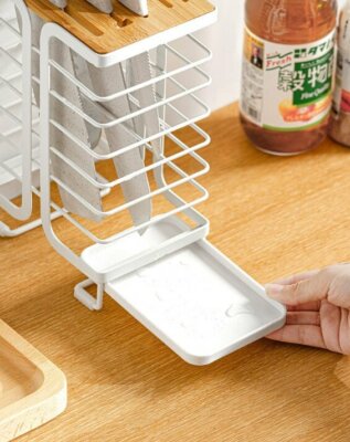 Top Hollow Iron Wire 8 Slots Knife Block Holder